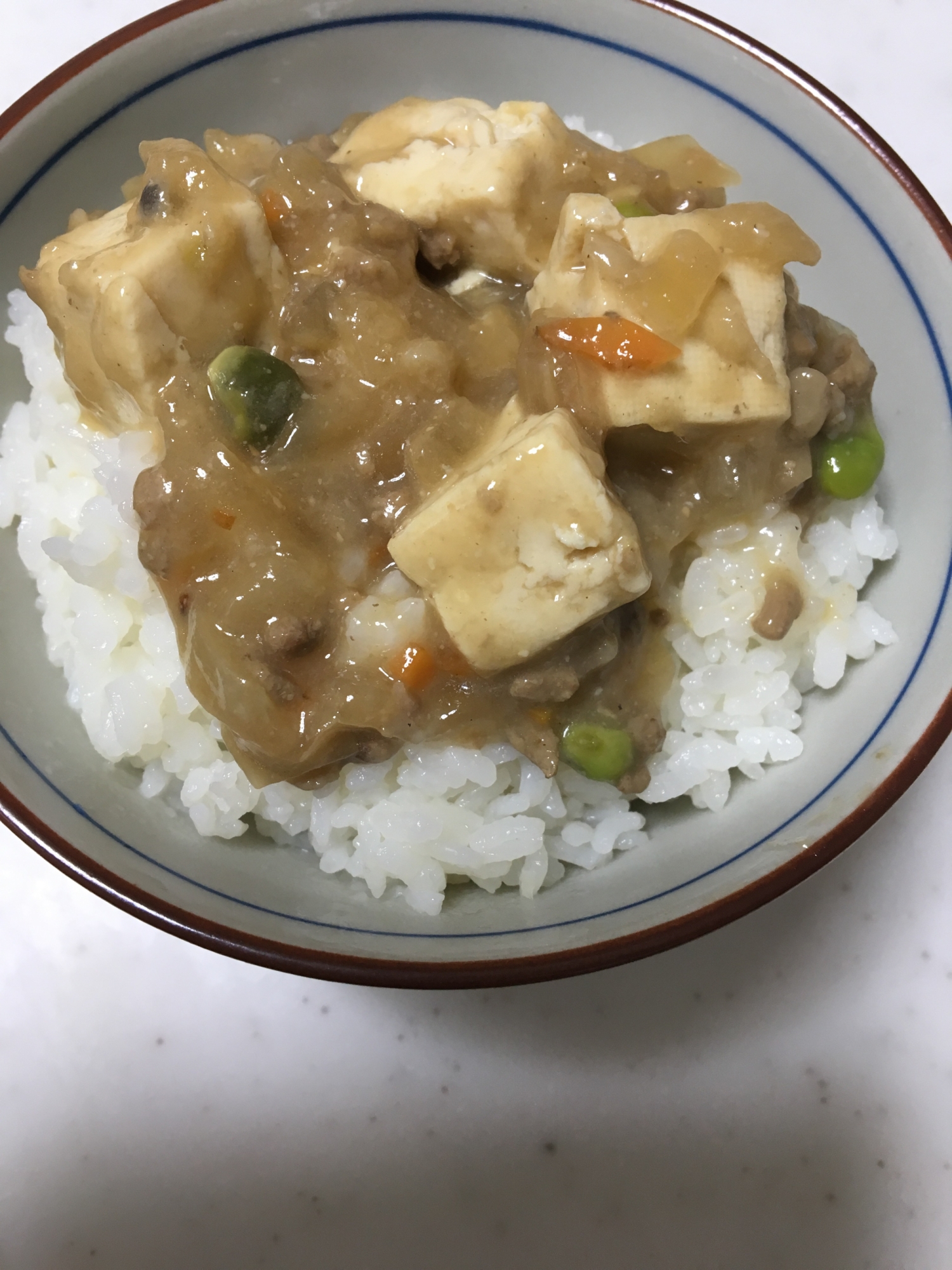 スナップえんどうで彩り☆麻婆丼☆