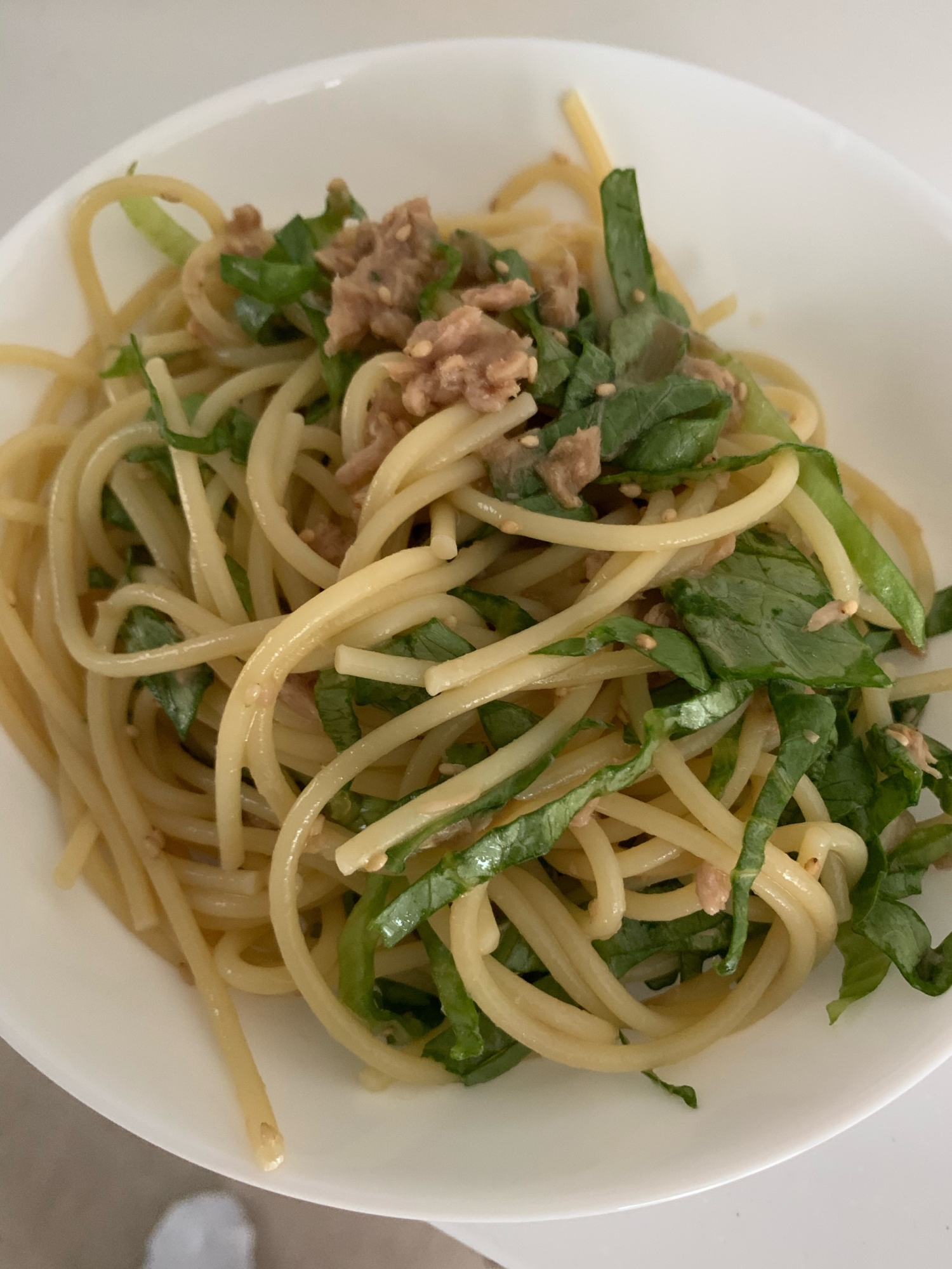 冷製ツナとレタスのパスタ