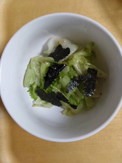 包丁不要♡超特急レシピ♡レタスのうま塩海苔サラダ