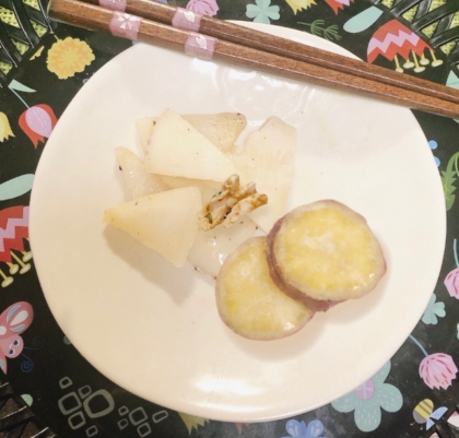 イワシ味噌煮缶と大根の簡単和え