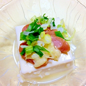 沢山のせて塩麹豆腐