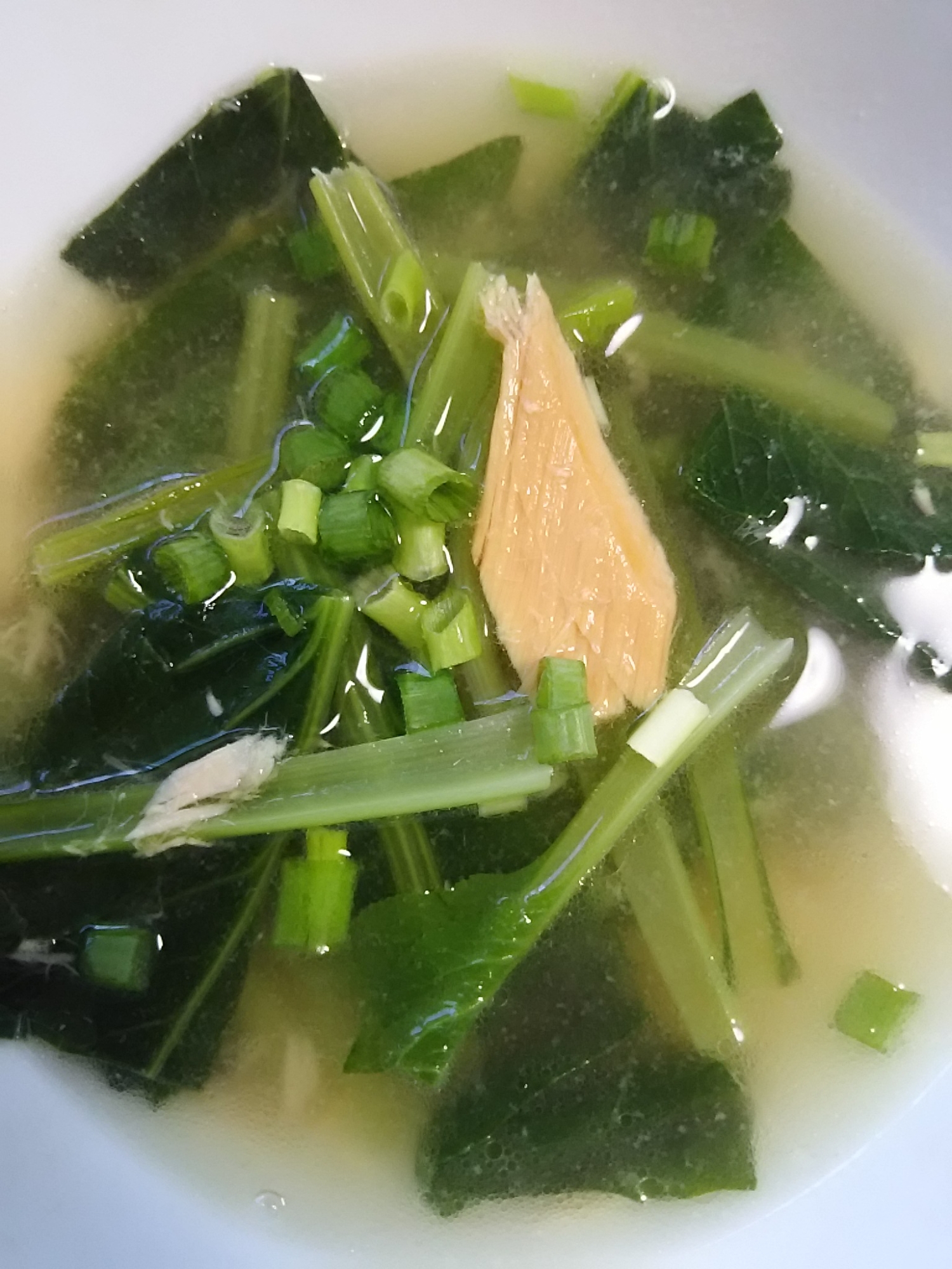 ツナと小松菜のしょうがスープ(^^)