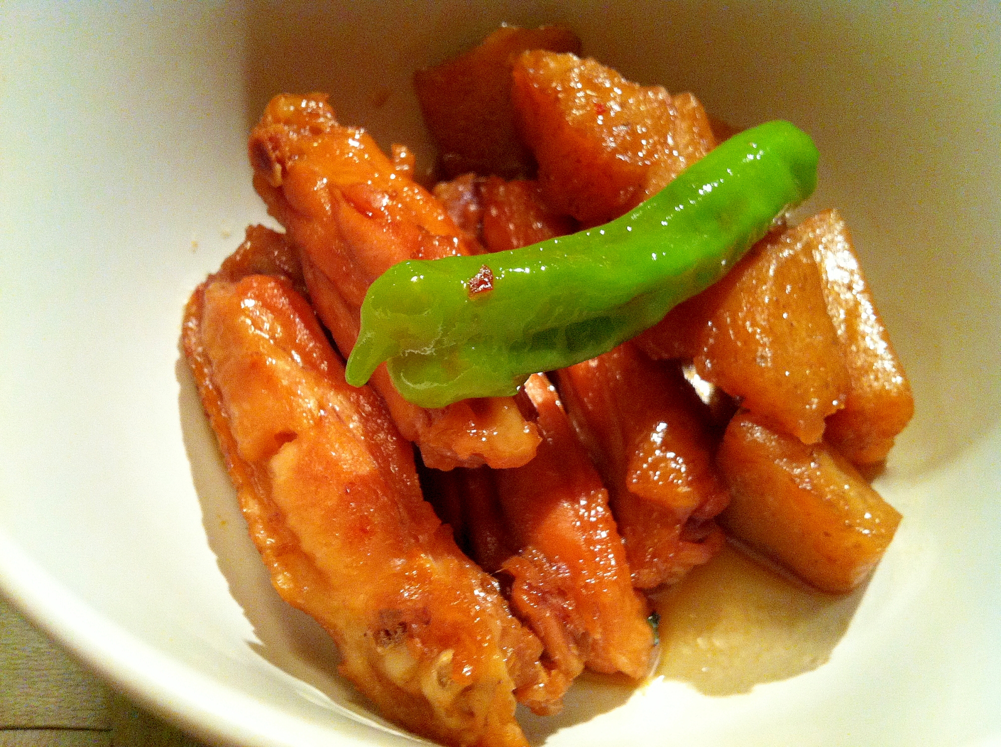 手羽中のゆず胡椒煮（甘辛煮）