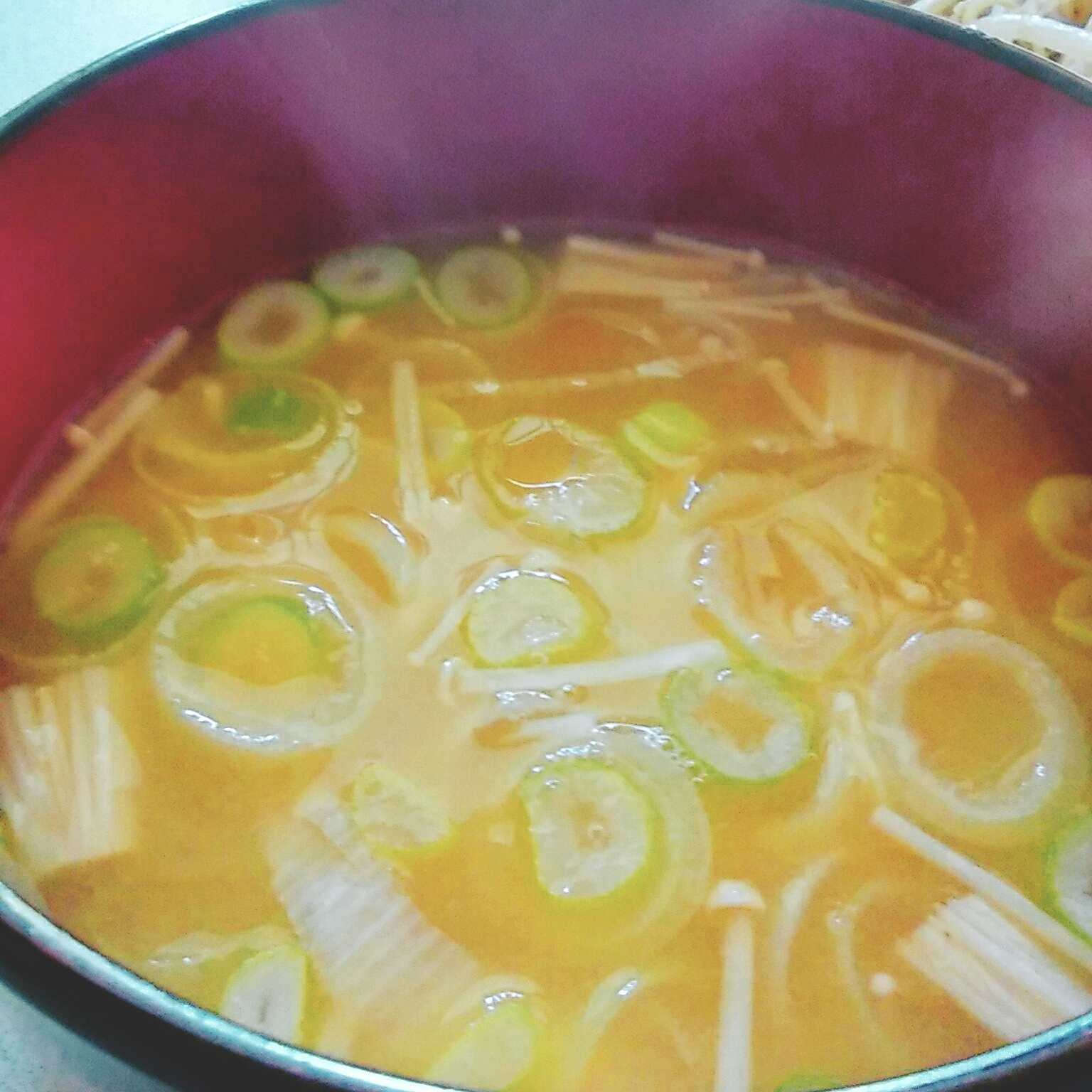 ネギえのき油揚げの味噌汁