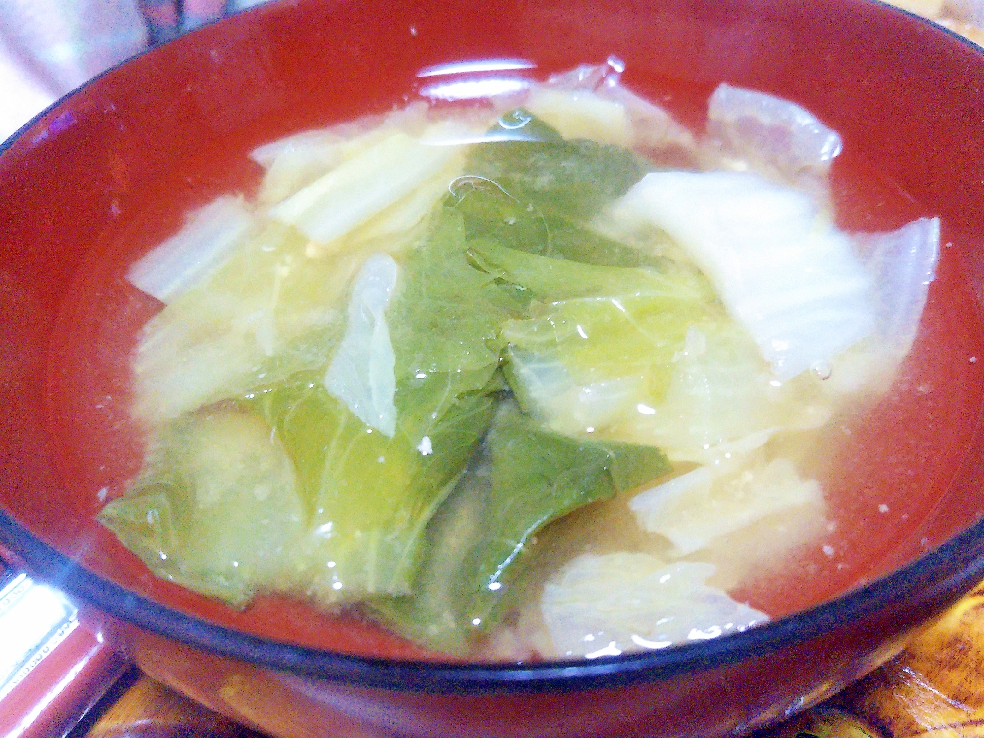 白菜&ロメインレタスの味噌汁