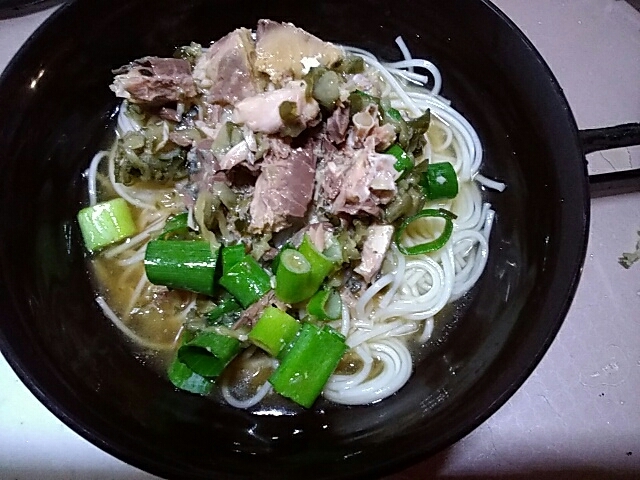 青じそキュウリの京漬けサバ缶そうめん