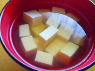 生姜入り、豆腐のすまし汁