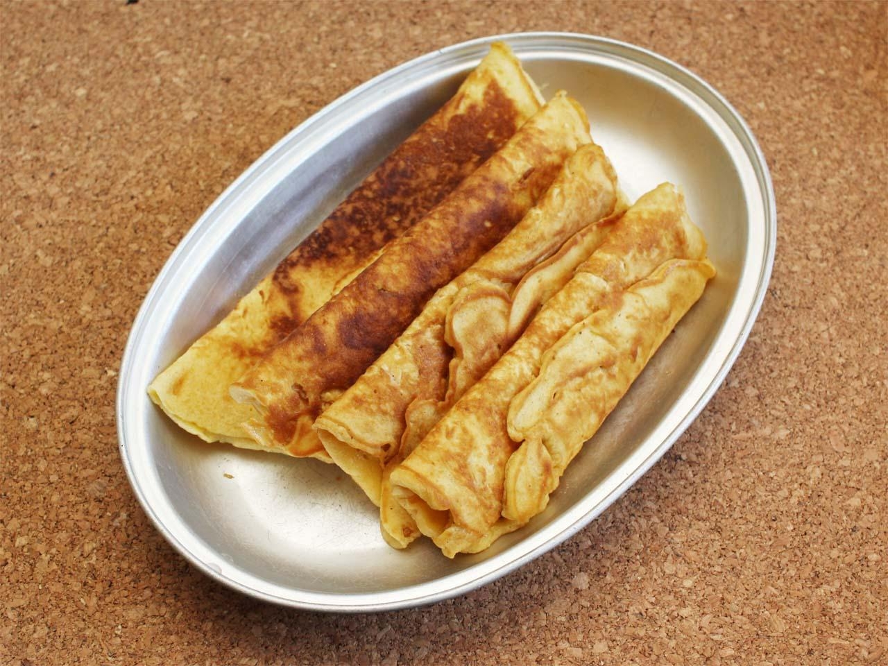 サクサクふんわり?「ロールホットケーキ」