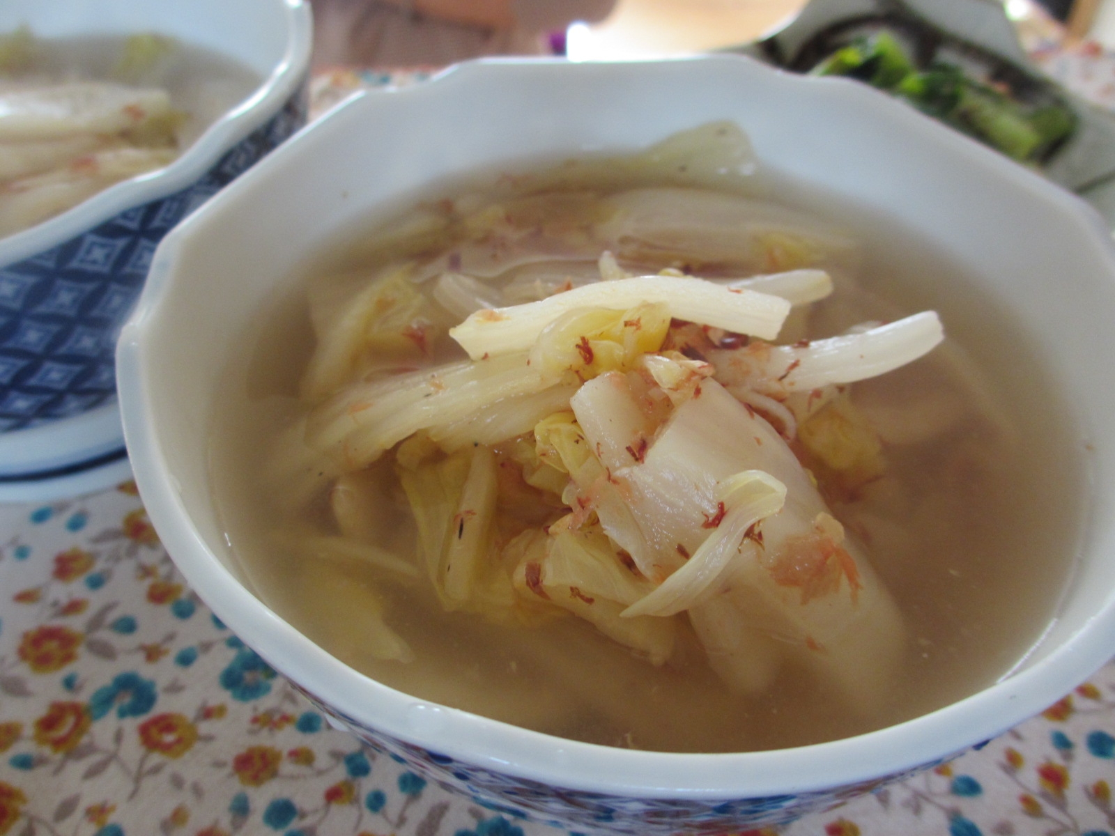 白菜のおかか梅スープ