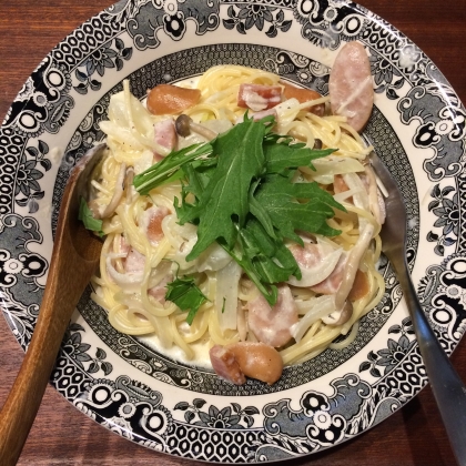 ブルサンできのこのクリームチーズパスタ