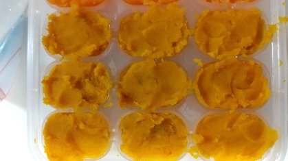 離乳食中期「かぼちゃ」冷凍保存法