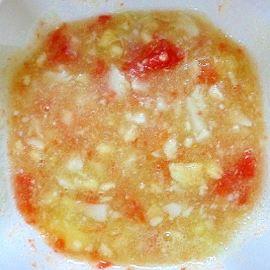 離乳食後期　里芋＆トマト＆すりおろしりんご煮スープ