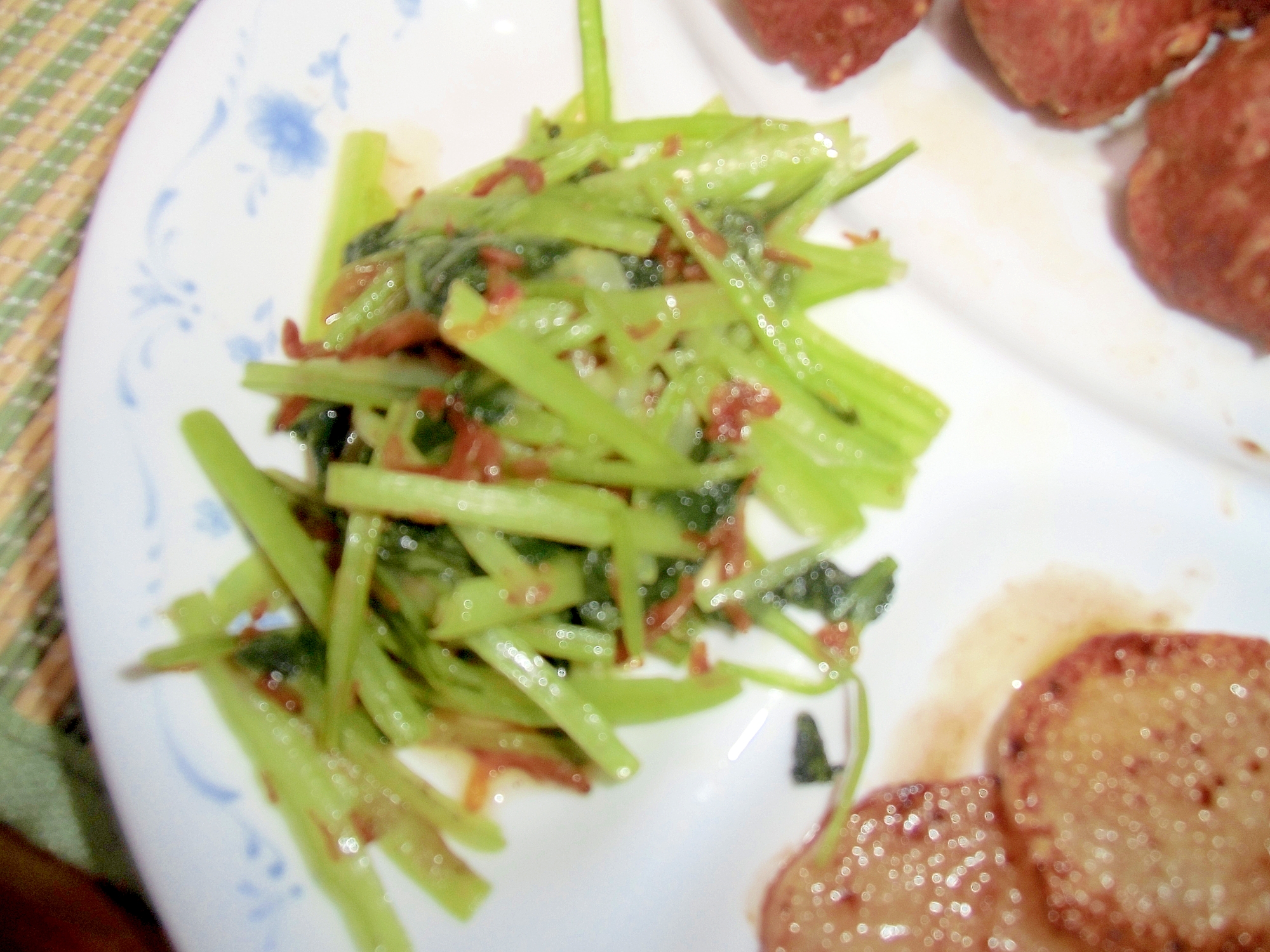 付け合せ野菜(9)小松菜と桜エビの炒め物