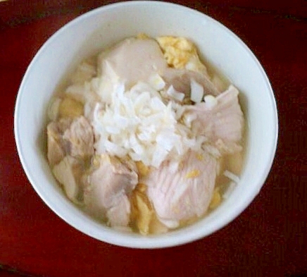 簡単☆鶏肉と豆腐の雑炊
