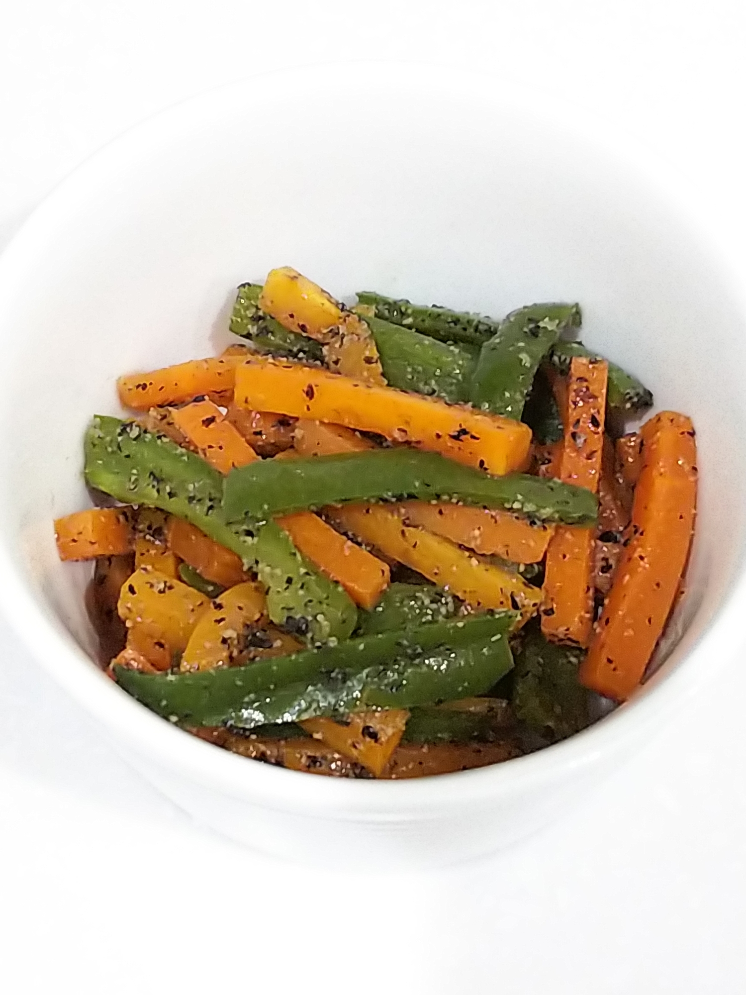 レンジで簡単 人参とピーマンのごま和え レシピ 作り方 By Ichi5 楽天レシピ