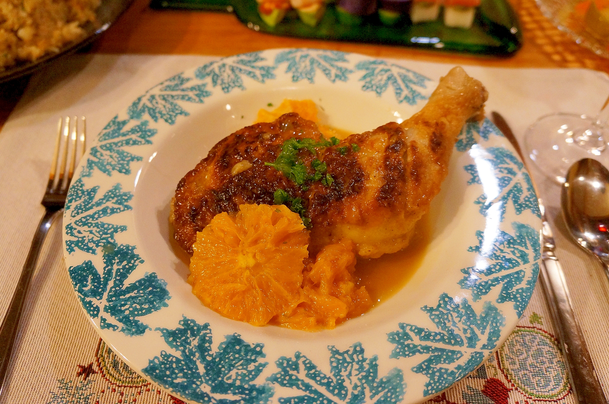 鶏肉のオレンジソース煮
