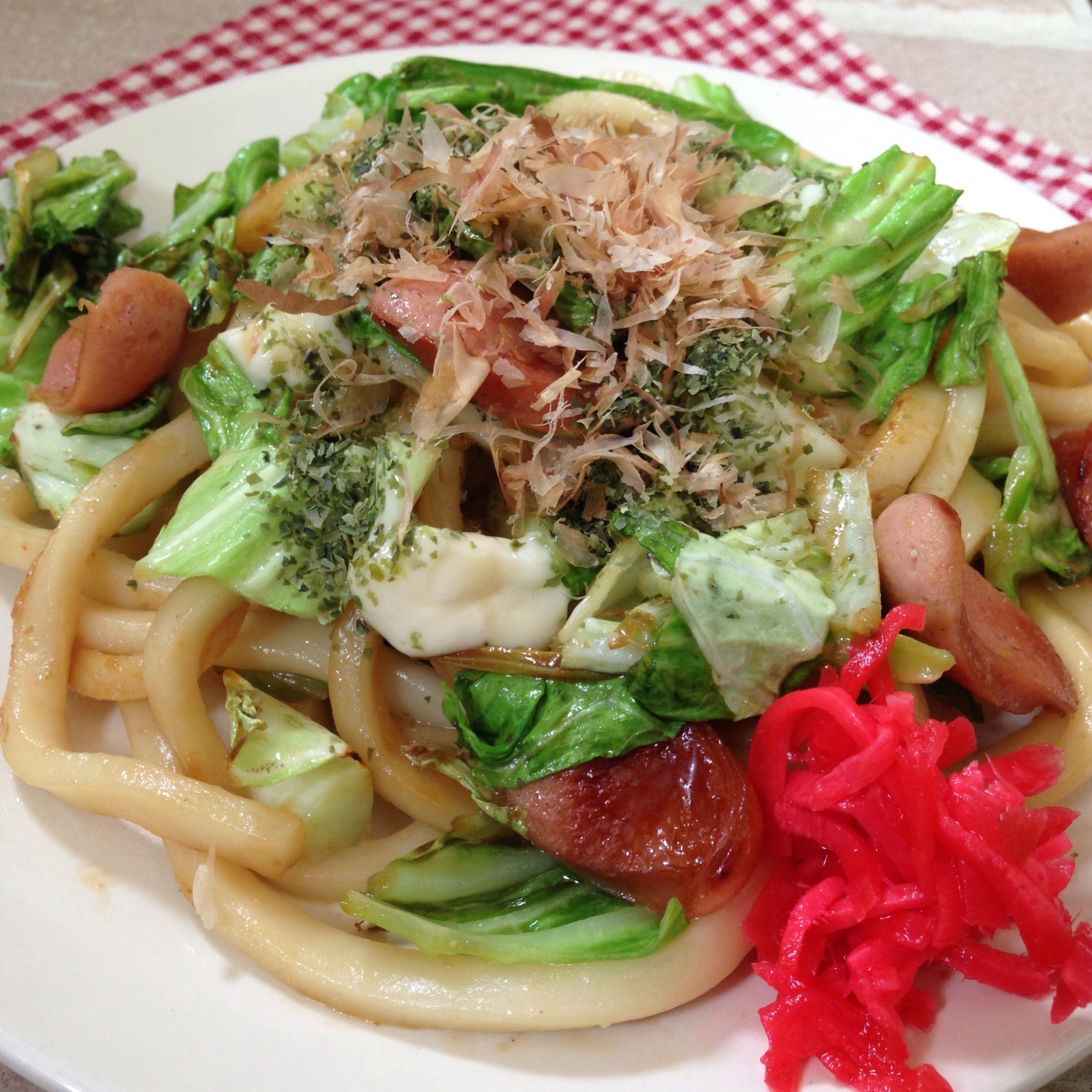 ウィンナーキャベツ焼うどん♪