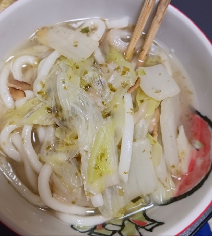 ダシダで作る野菜たっぷりうどん