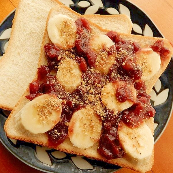 ４分！？黄な粉を胡麻で❤バナナ餡子サンドイッチ♪