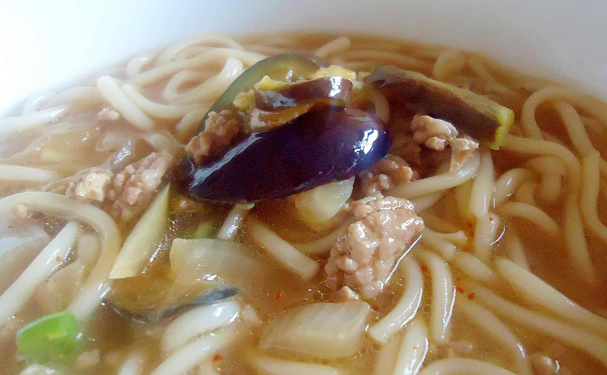 ピリ辛挽肉うどん