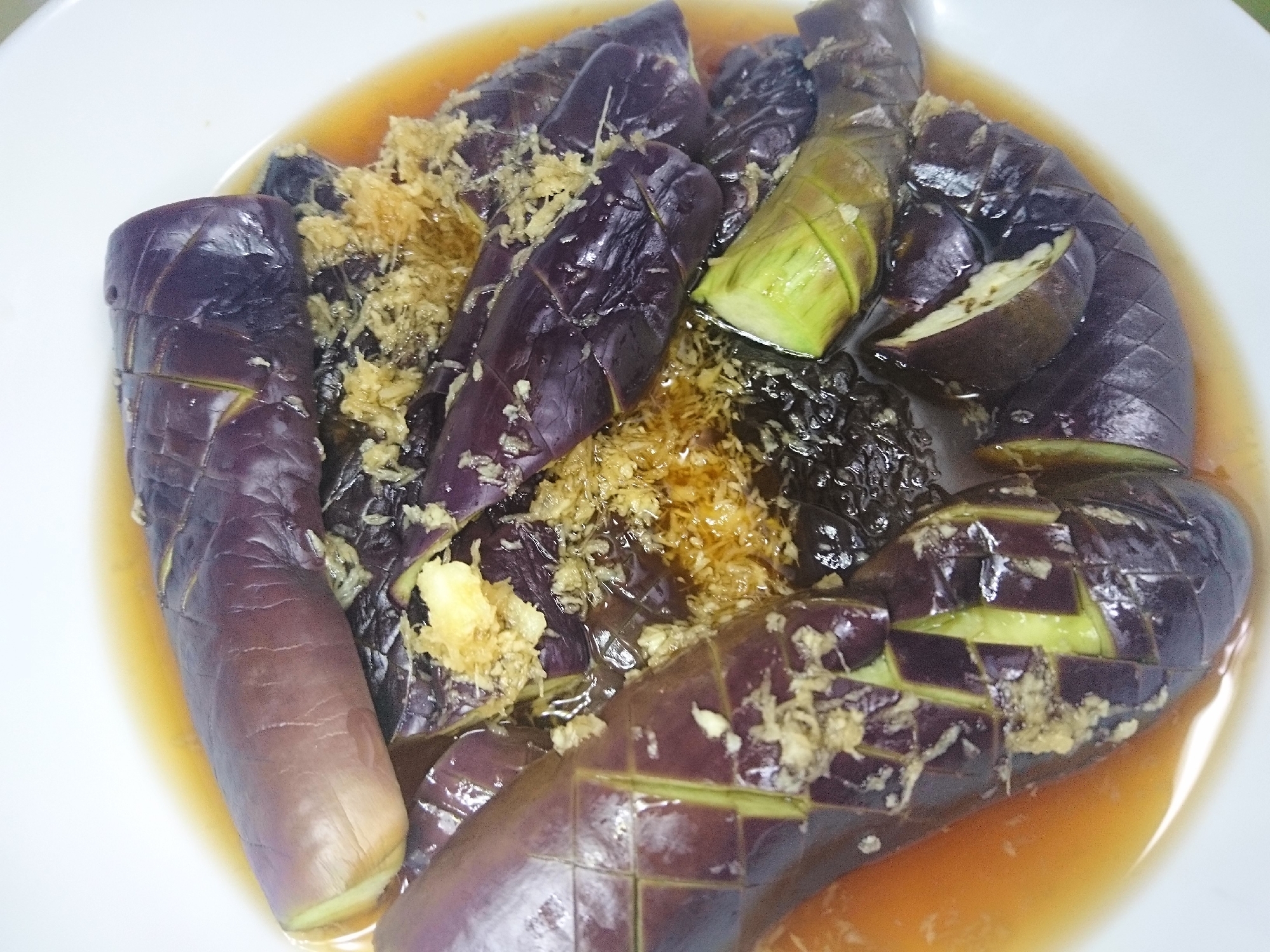 レンジで ナスのめんつゆ生姜お浸し レシピ 作り方 By あやめぇ 楽天レシピ