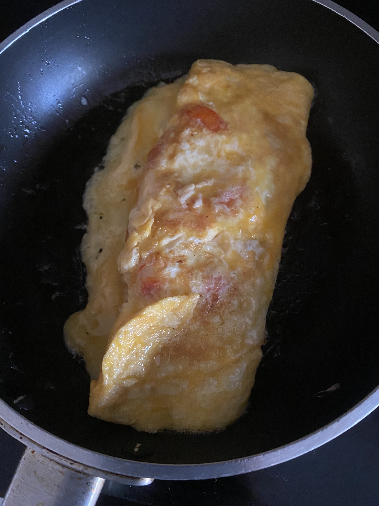 ぷりぷり茹で海老たっぷり卵焼き