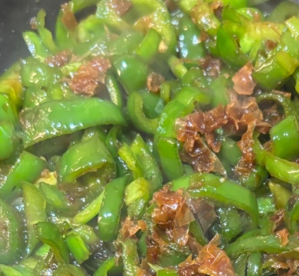 かつおぶしの無限ピーマン(*^^*)