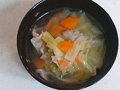 野菜入り鶏スープ