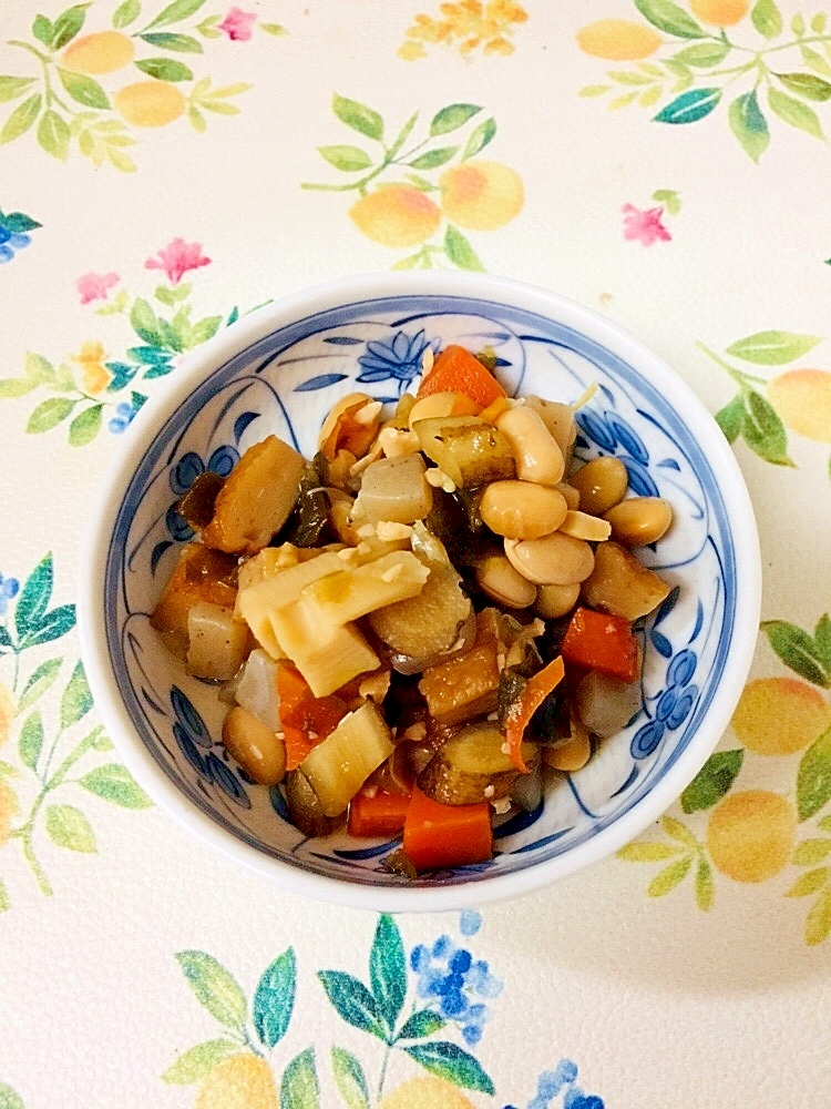 根菜とたけのこの煮豆