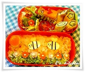 遠足弁当 お花畑とハチさん レシピ 作り方 By Ryon 楽天レシピ