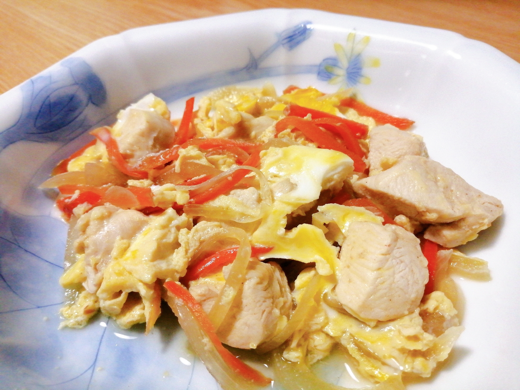 鶏むね肉と玉ねぎと人参の卵とじ レシピ 作り方 By はじゃじゃ 楽天レシピ 鶏むね肉と玉ねぎと人参の卵とじ レシピ 作り方 By はじゃじゃ 楽天レシピ