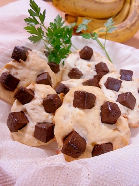 ワンボウル！しっとりバナナチョコチップクッキー☆ レシピ・作り方 by