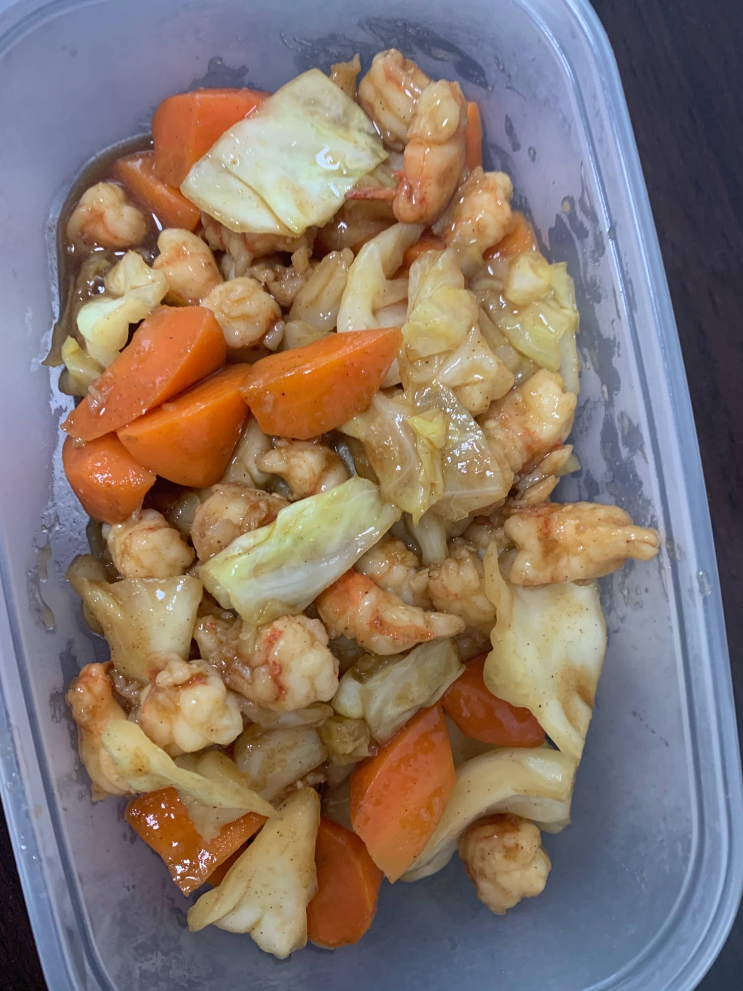 台湾風野菜と海老炒め