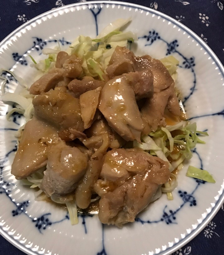 鳥もも肉のわさび炒め