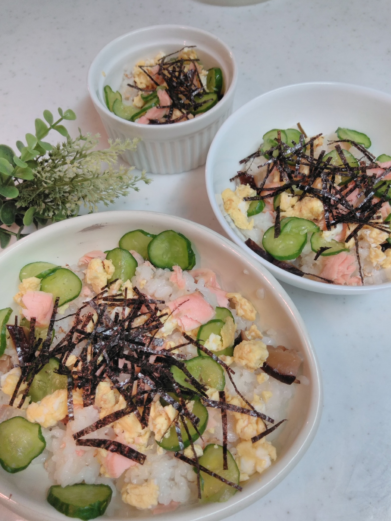 鮭&キュウリのチラシ寿司