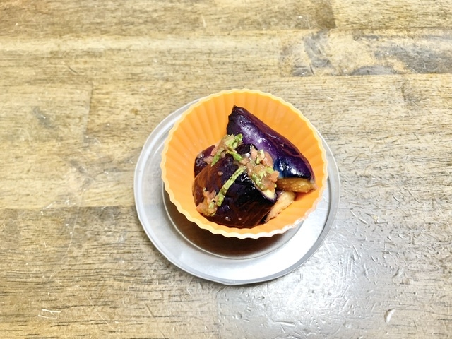 お弁当レシピ　なすの梅和え