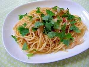 明太子と新玉ねぎのスパゲティ