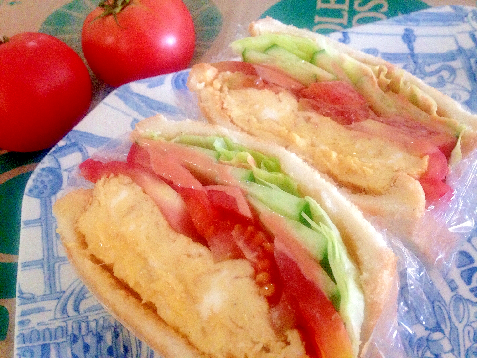 厚焼き玉子と野菜のサンドイッチ☆沼サン