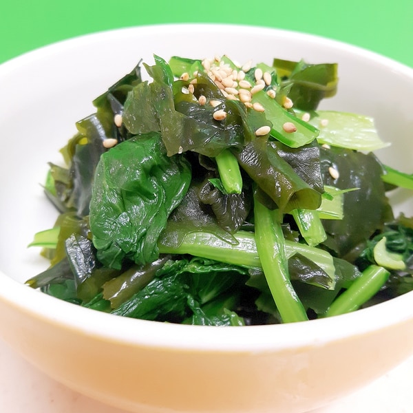 簡単ヘルシー 小松菜と乾燥ワカメのナムル レシピ 作り方 By Acchan66 楽天レシピ 簡単ヘルシー 小松菜と乾燥ワカメのナムル レシピ 作り方 By Acchan66 楽天レシピ