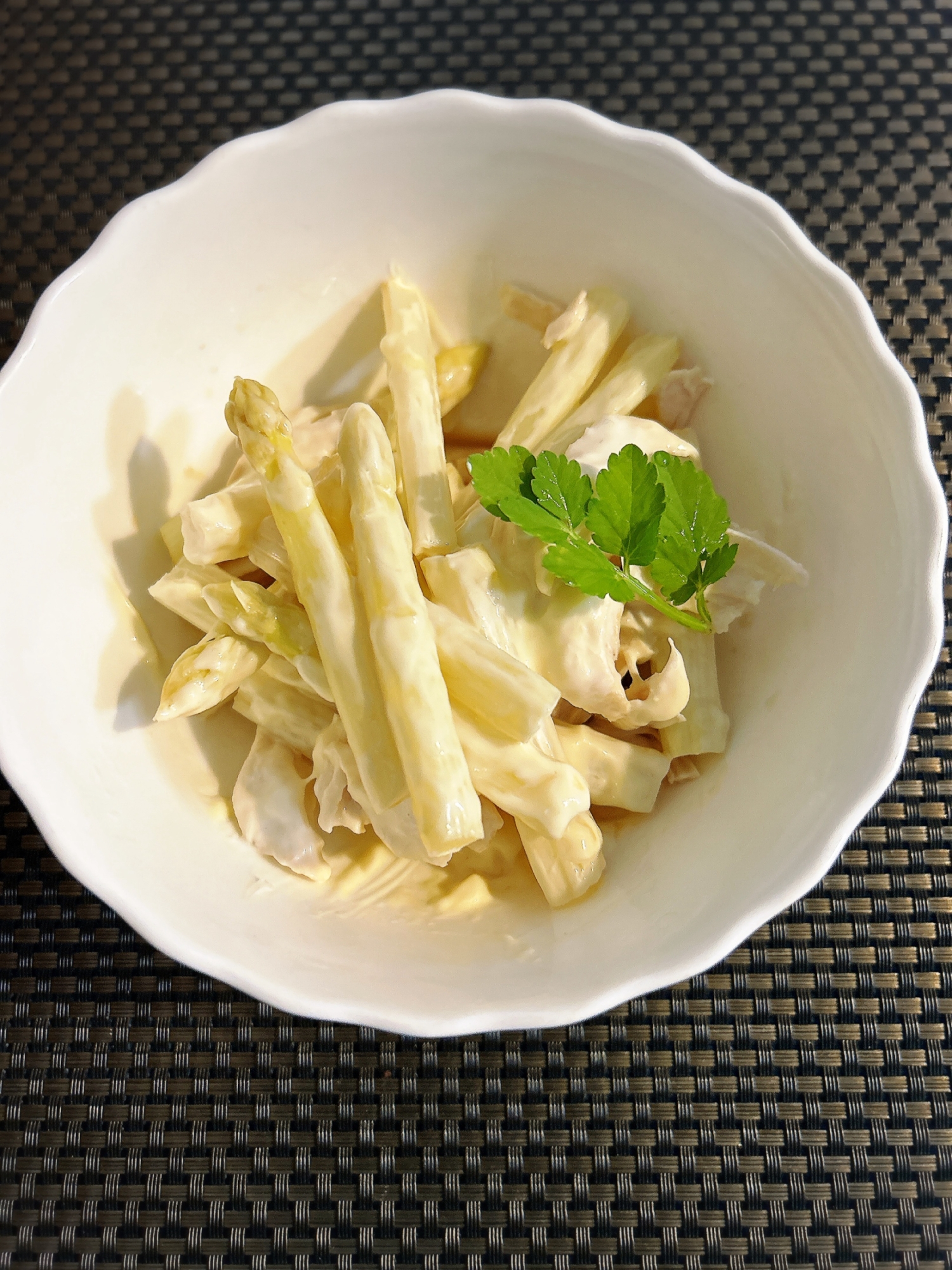 ホワイトアスパラとささみの和え物