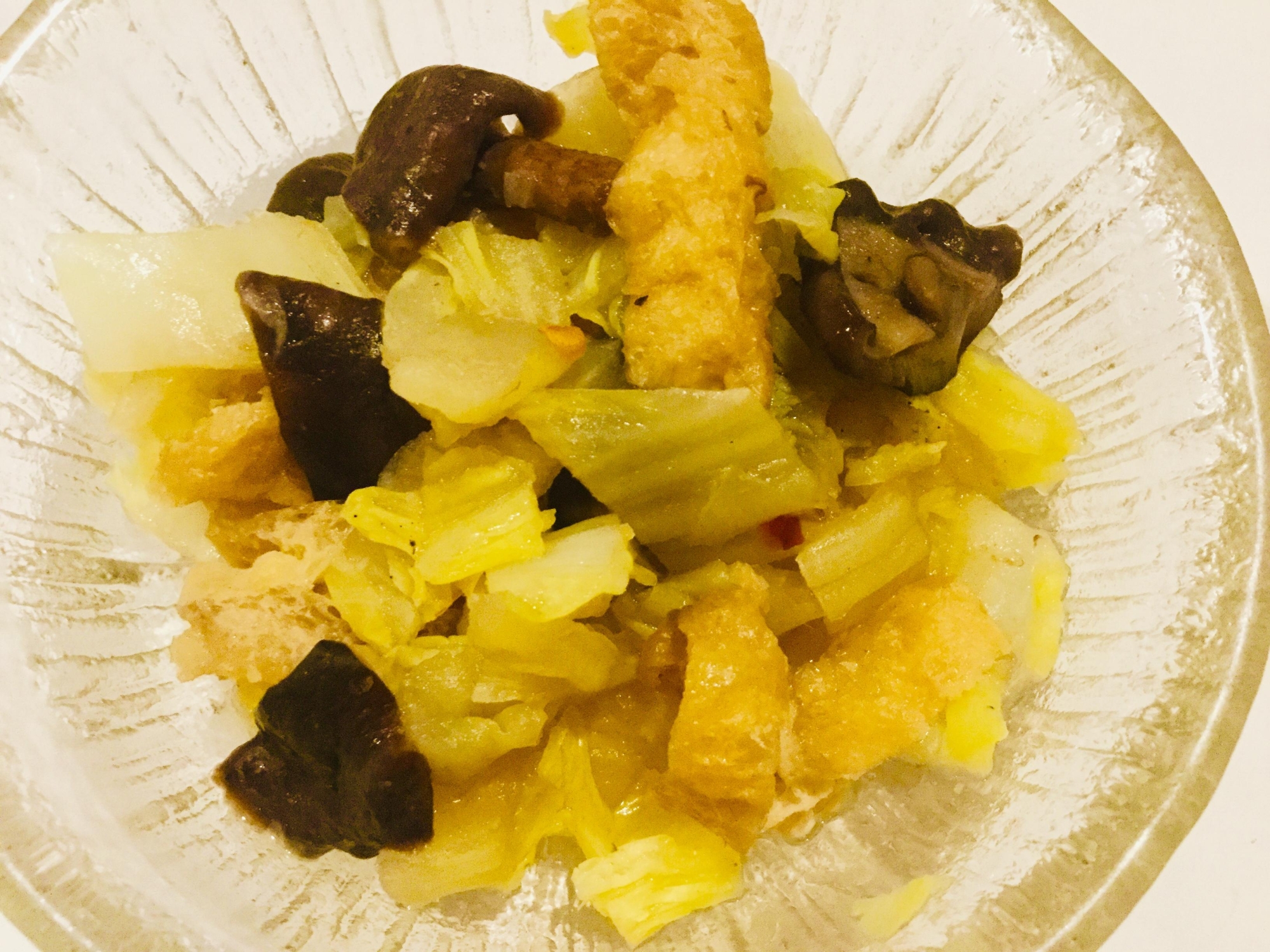 レンジで作る 白菜と椎茸と油揚げの煮物
