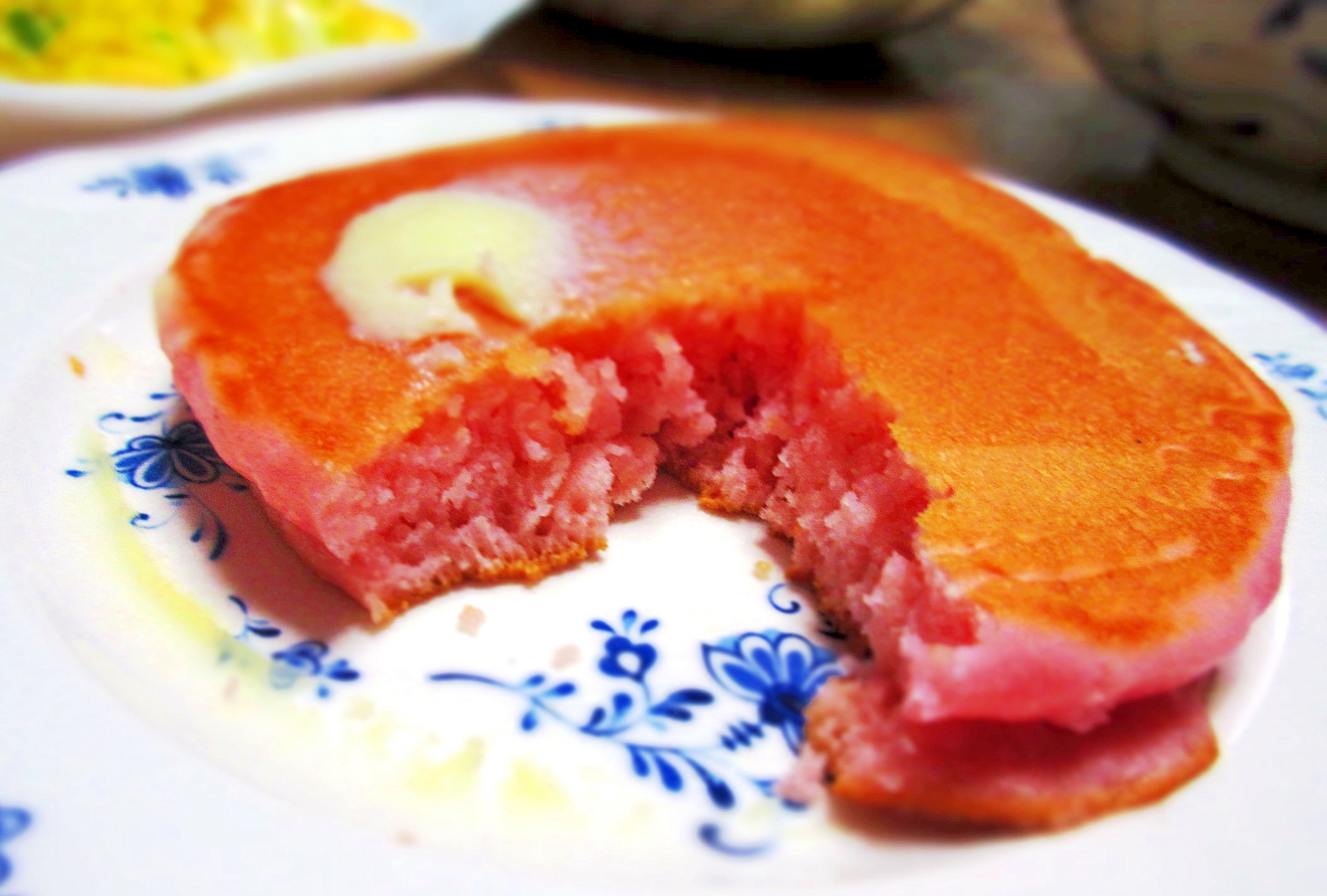 ピンクのパンケーキ
