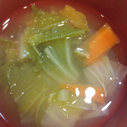 白菜とニンジンの味噌汁