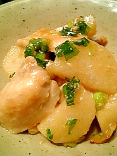 鶏むね肉と山芋の塩麹ネギ焼き♪