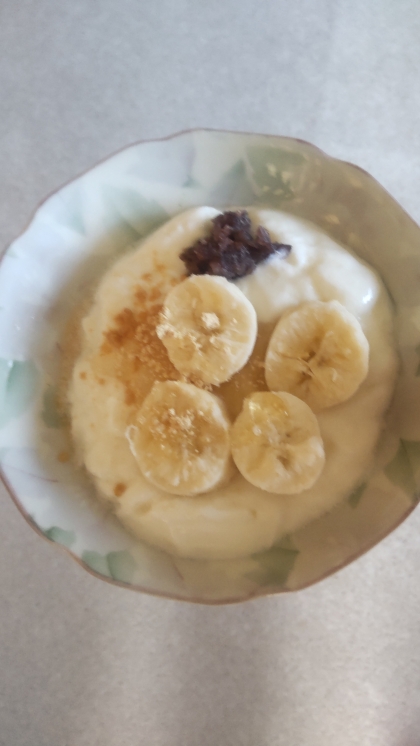 今日のヨーグルト♡羊羹&バナナ