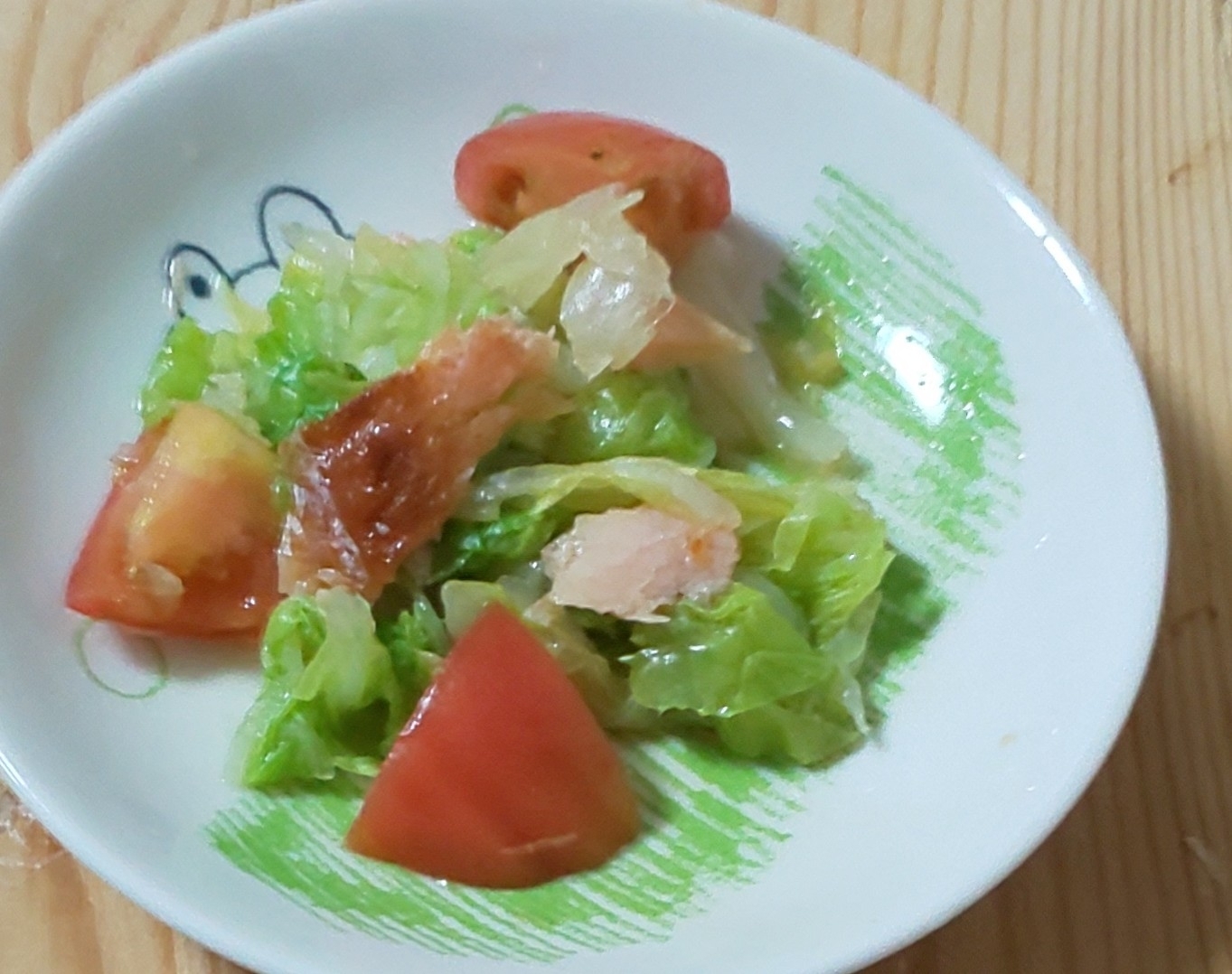トマト☆焼き鮭☆白菜☆酢じょう油(#^.^#)
