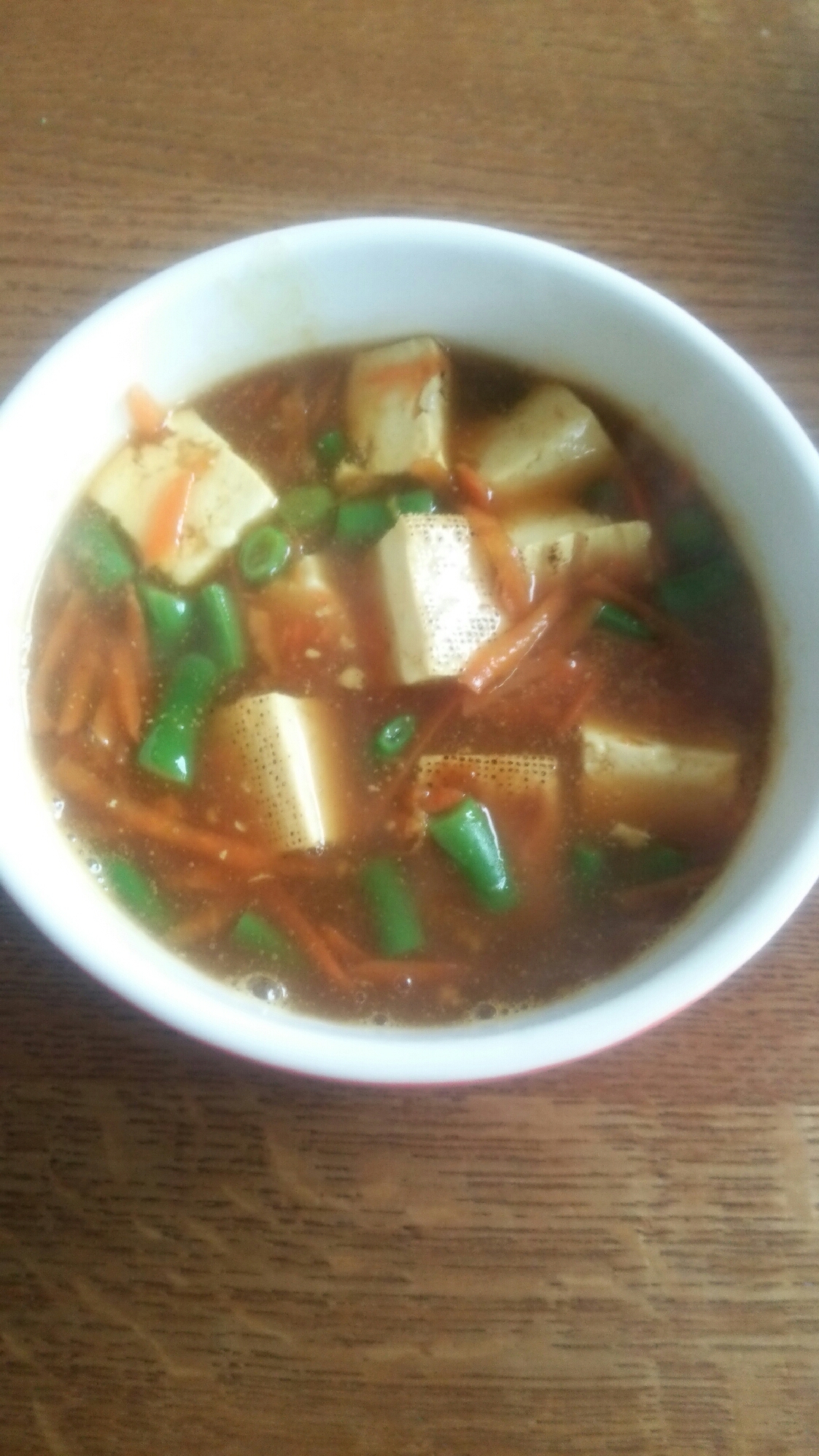 人参といんげんと焼き豆腐のカレースープ