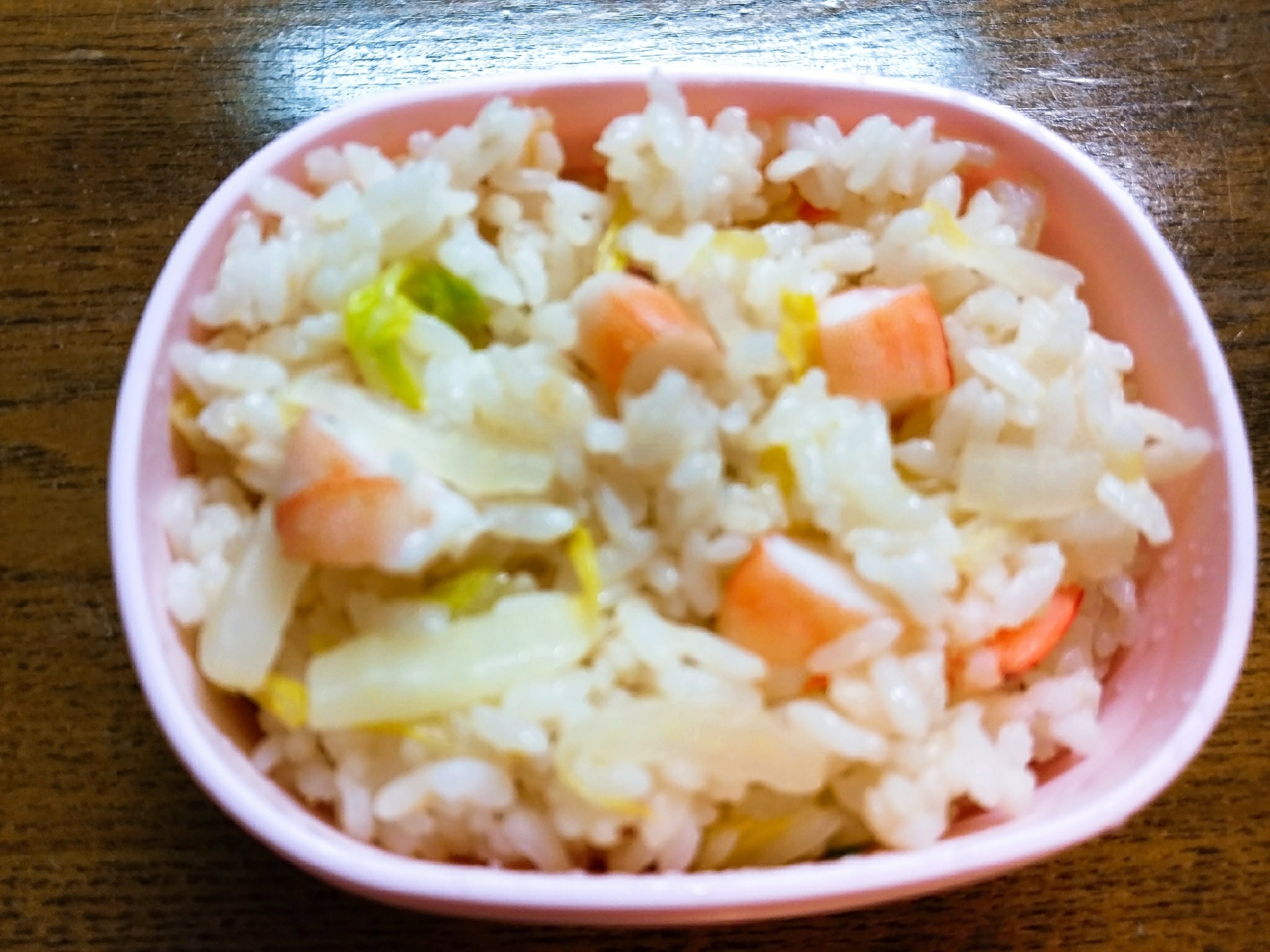 白菜とエビの味噌炒めご飯