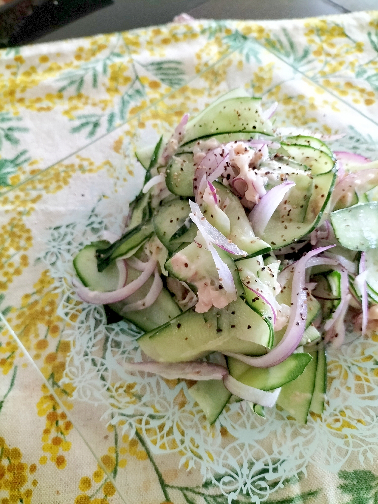 きゅうりとツナの粉チーズ和え♪