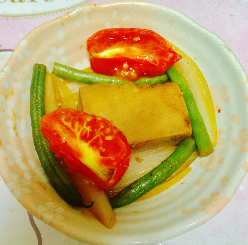 高野豆腐とトマトの醤油煮